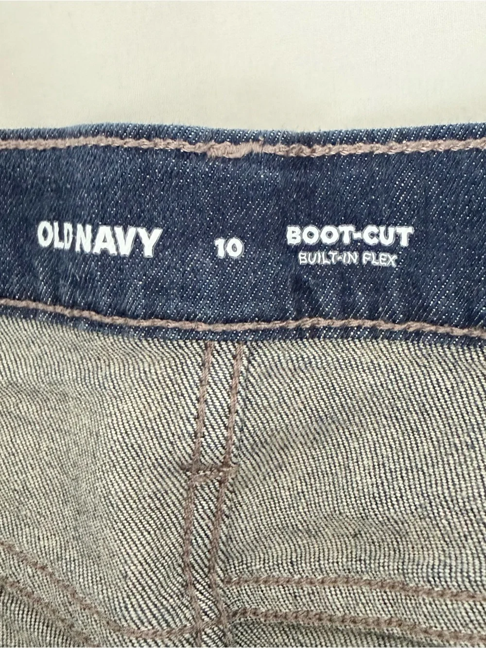Old Navy Boys Built-In Flex Bootcut Jeans Adjustable Waist Dark Wash Size 10